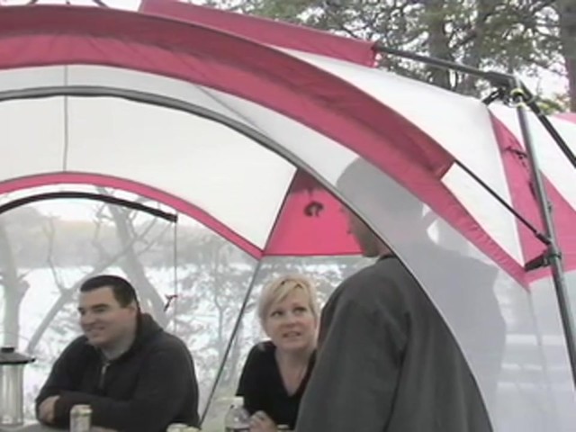 Guide Gear&reg; Party Screen House Off - white / Burgundy - image 5 from the video